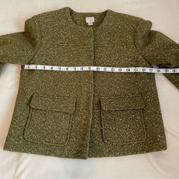 A New Day Green Metallic Wool Blend Lady Jacket ✨ - Picture 15 of 16